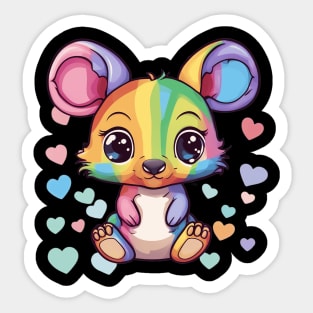 Rainbow of Love Baby Kangaroo Sticker